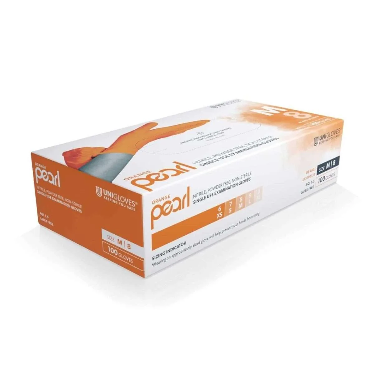 Unigloves Orange Pearl Nitrile Gloves