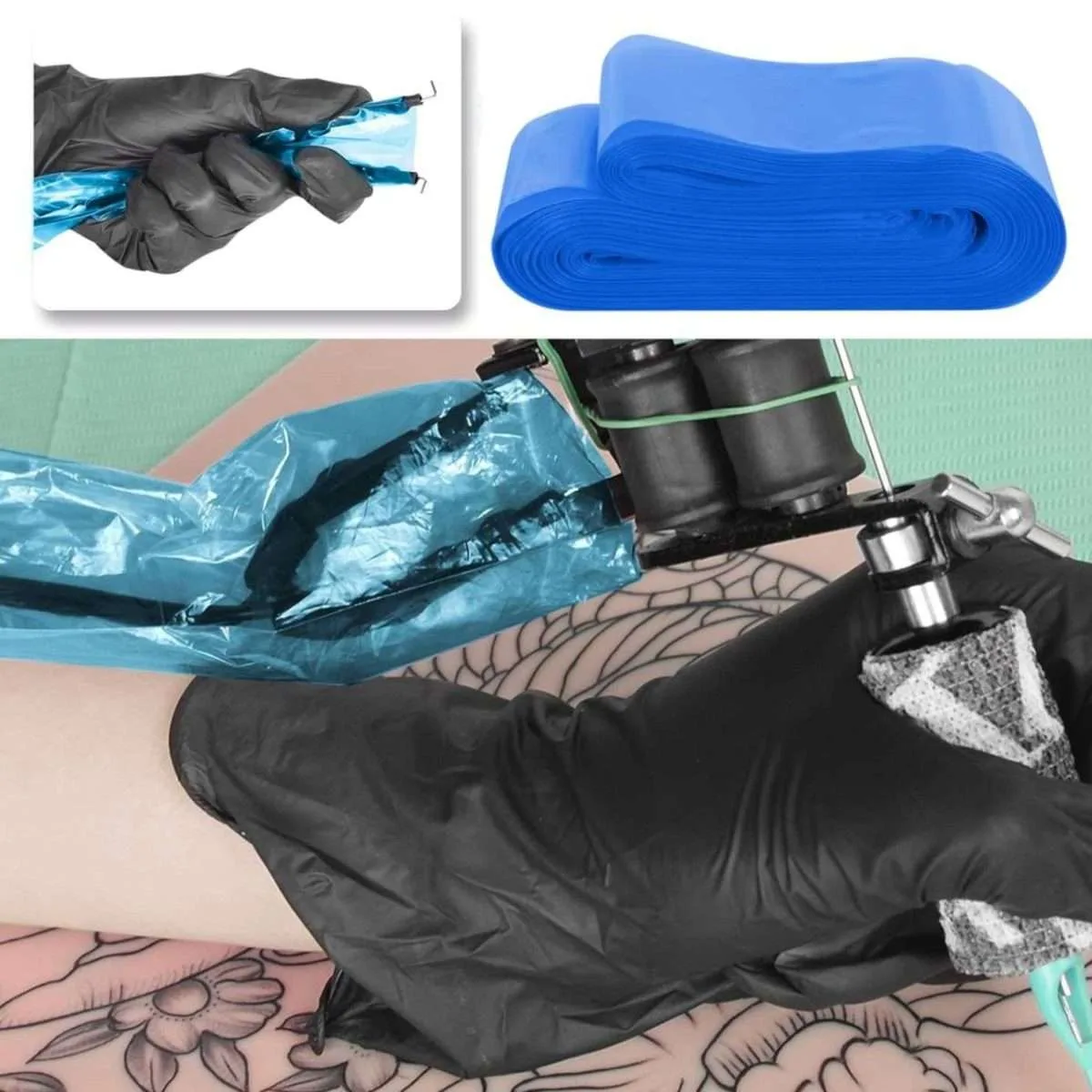 100 Tattoo Clip Cord Sleeves Blue