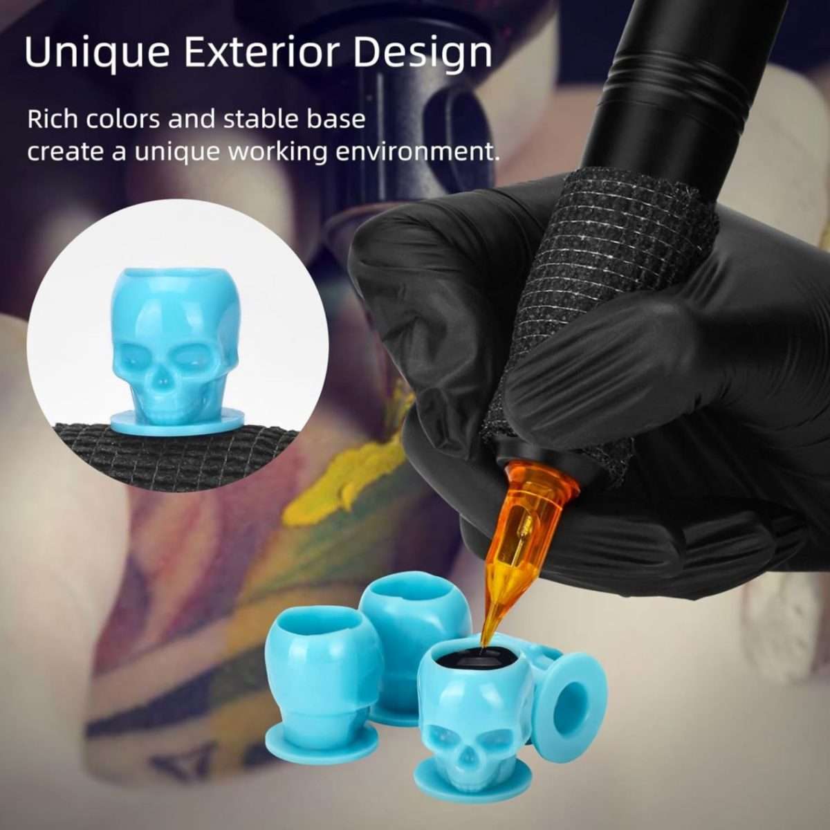 Atomus 200 Skull Tattoo Ink Cups