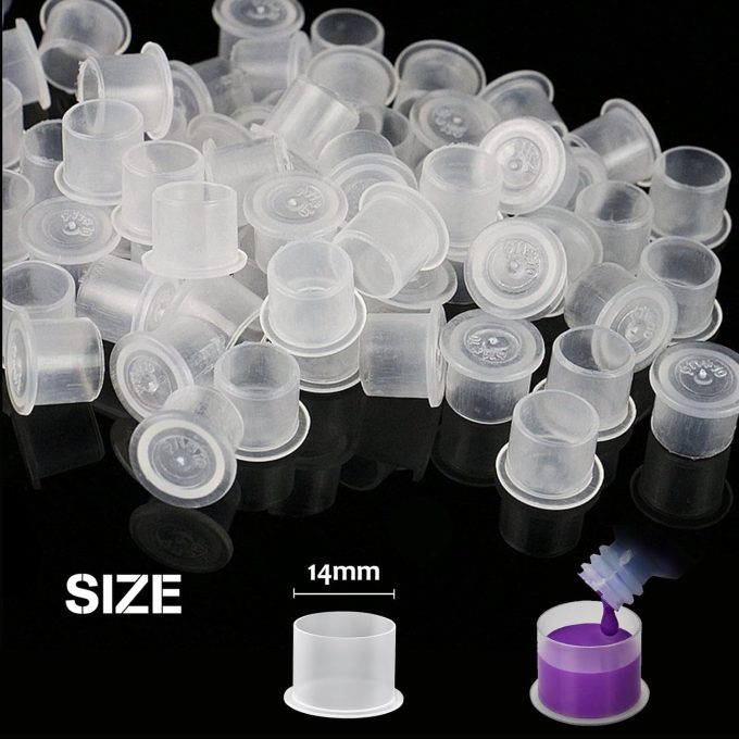 1000 Tattoo Ink Cups 14mm – Non Spill