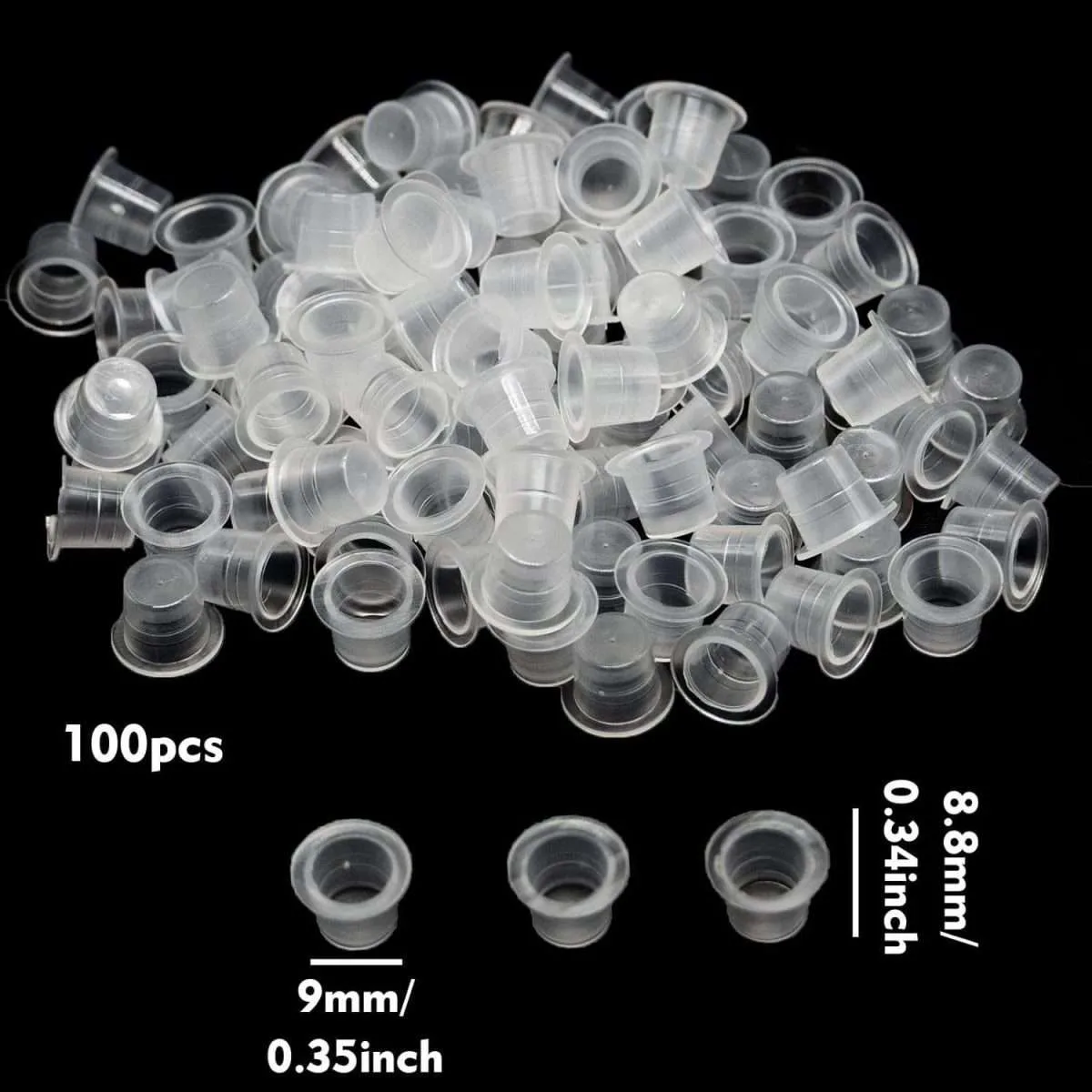 100 Tattoo Ink Cups 9mm