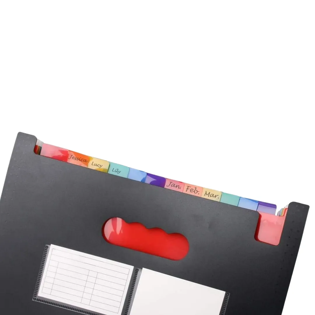 A4 Expanding File Folder with 24 Pockets – Black