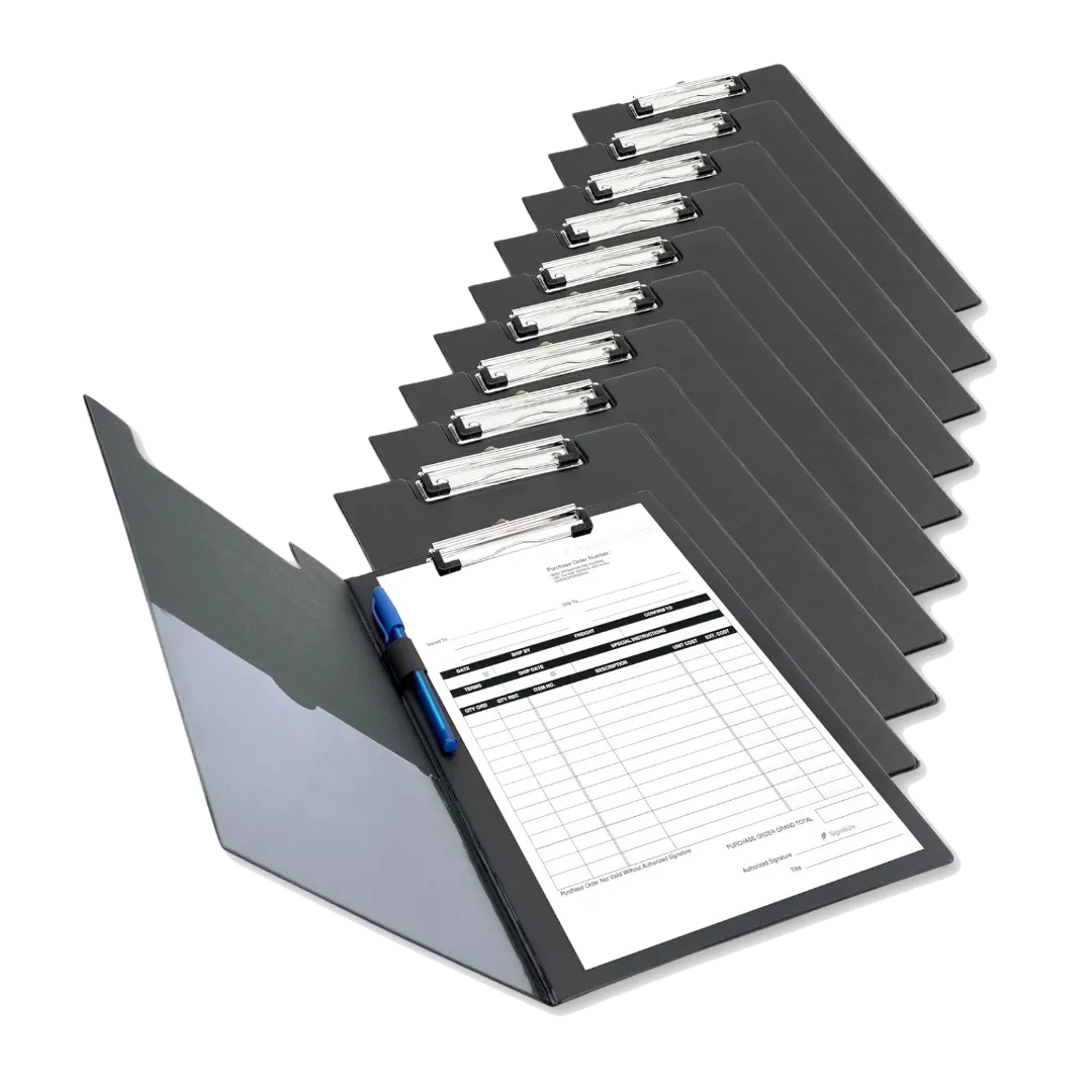10 Fold Over A4 Clipboards – Black
