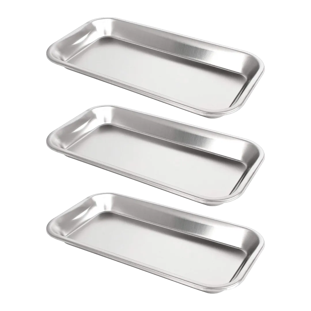 3 Pack Stainless Steel Instrument Trays