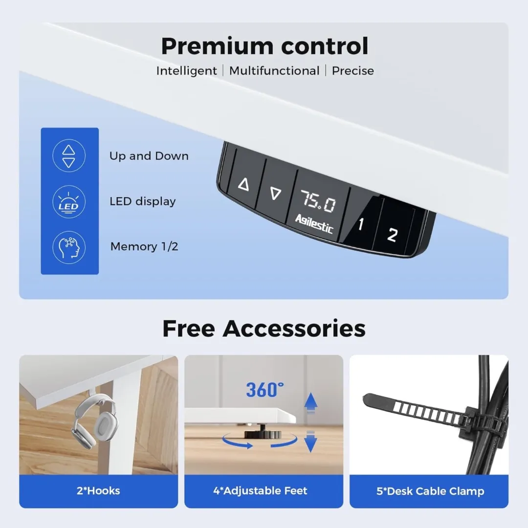 Electric Standing Desk – White