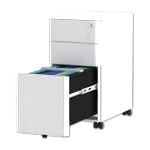 White 3-Drawer Lockable Filing Cabinet