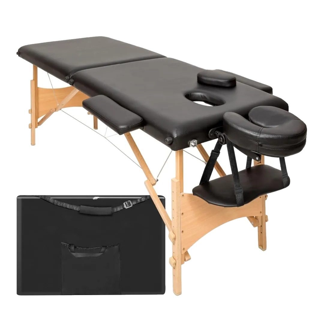 Wood Frame Massage Table - Black