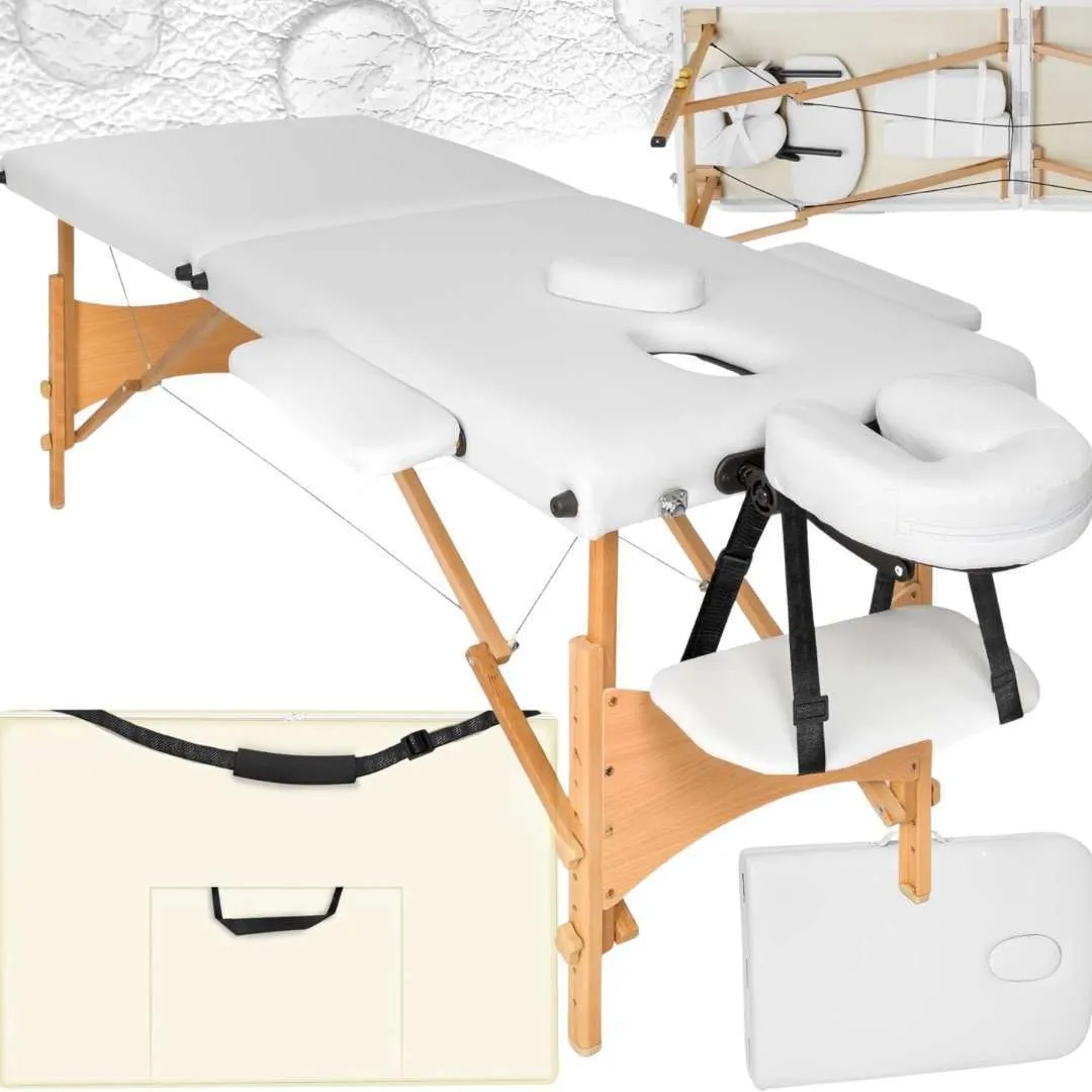 Wood Frame Massage Table – White