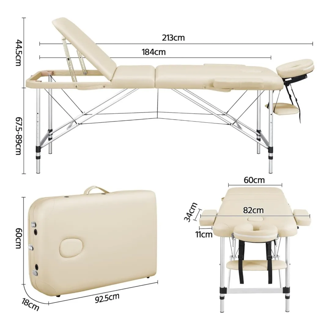 Aluminium Frame Massage Table – Cream
