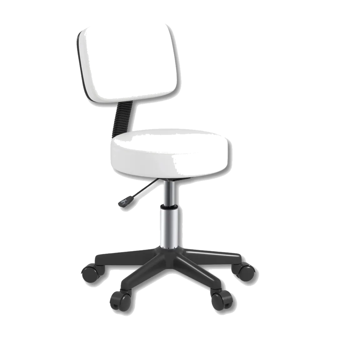 Swivel Chair With Back Rest - White